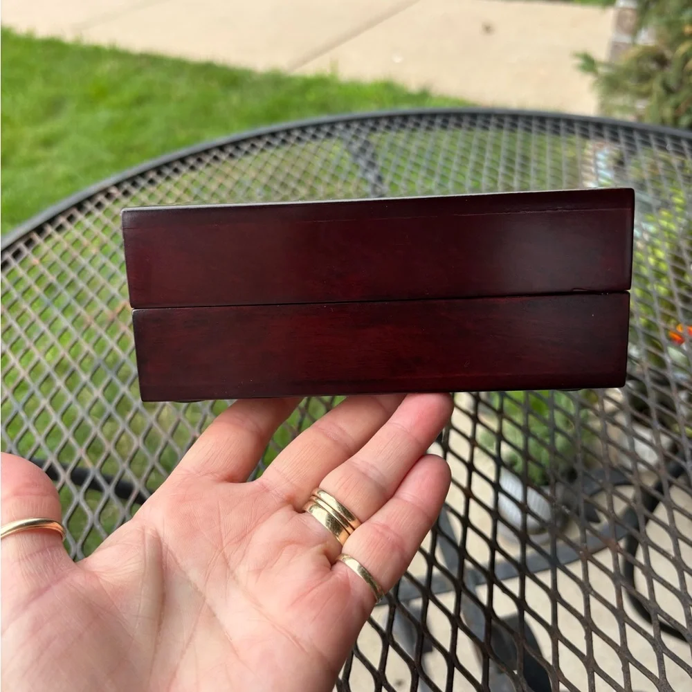 Elegant Dark Wooden CD/DVD Storage Box NWT holds 24 CDs/DVDs